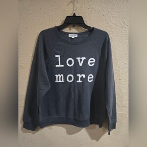 Grayson Threads Women's Love More Graphic Crewneck Sweatshirt, Gray, Size Large